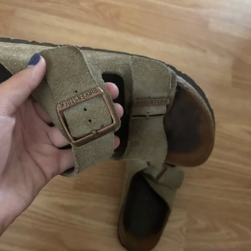Birkenstock Sandals Shoes Womens Greenish Tan Size 39